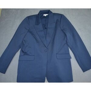 Good American GJK0051 Navy Blue Fitted Stretch Blazer Jacket Women's Size 2XL -5